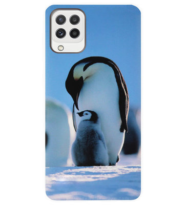 ADEL Siliconen Back Cover Softcase Hoesje voor Samsung Galaxy M22/ A22 (4G) - Pinguin Blauw