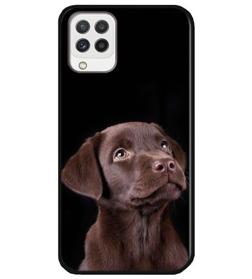 ADEL Siliconen Back Cover Softcase Hoesje voor Samsung Galaxy M22/ A22 (4G) - Labrador Retriever Hond Bruin