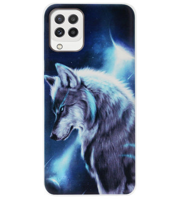 ADEL Siliconen Back Cover Softcase Hoesje voor Samsung Galaxy M22/ A22 (4G) - Wolf