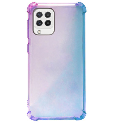 ADEL Siliconen Back Cover Softcase Hoesje voor Samsung Galaxy M22/ A22 (4G) - Kleurovergang Blauw Paars