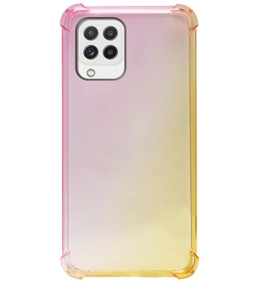 ADEL Siliconen Back Cover Softcase Hoesje voor Samsung Galaxy M22/ A22 (4G) - Kleurovergang Roze Geel