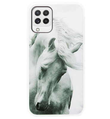 ADEL Siliconen Back Cover Softcase Hoesje voor Samsung Galaxy M22/ A22 (4G) - Paarden
