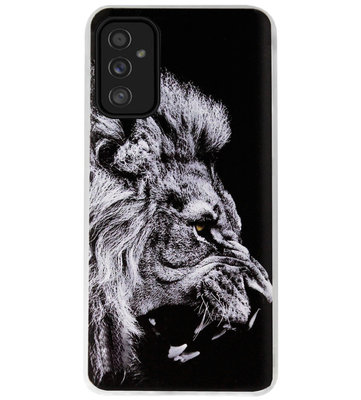 ADEL Siliconen Back Cover Softcase Hoesje voor Samsung Galaxy M52 - Leeuw Zwart