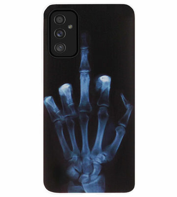 ADEL Siliconen Back Cover Softcase Hoesje voor Samsung Galaxy M52 - Schedel Middelvinger