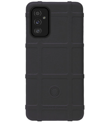 RUGGED SHIELD Rubber Bumper Case Hoesje voor Samsung Galaxy M52 - Zwart