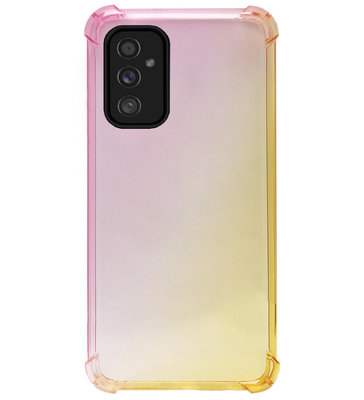 ADEL Siliconen Back Cover Softcase Hoesje voor Samsung Galaxy M52 - Kleurovergang Roze Geel