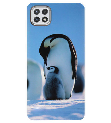 ADEL Siliconen Back Cover Softcase Hoesje voor Samsung Galaxy A22 (5G) - Pinguin Blauw