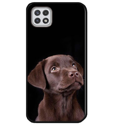 ADEL Siliconen Back Cover Softcase Hoesje voor Samsung Galaxy A22 (5G) - Labrador Retriever Hond Bruin