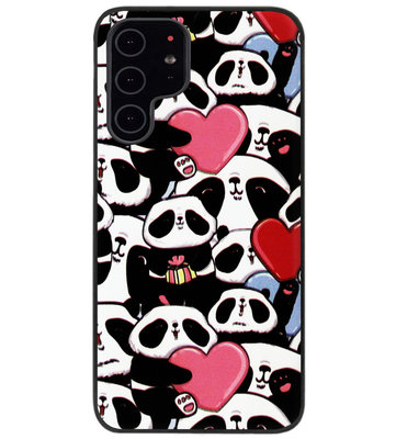 ADEL Siliconen Back Cover Softcase Hoesje voor Samsung Galaxy S22 Plus - Panda Hartjes