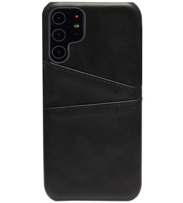 ADEL Kunstleren Back Cover Pasjes Hoesje voor Samsung Galaxy S22 Plus - Zwart