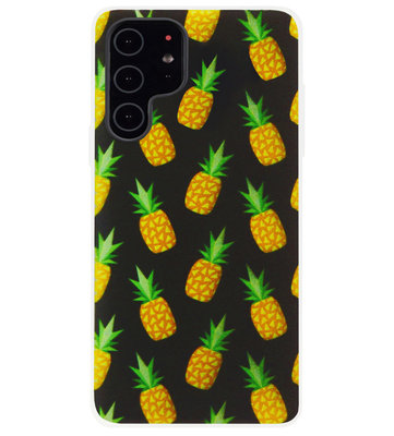 ADEL Siliconen Back Cover Softcase Hoesje voor Samsung Galaxy S22 Plus - Ananas