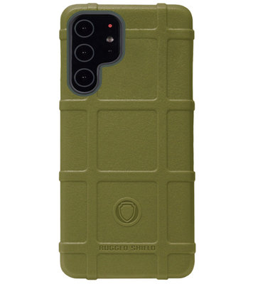 RUGGED SHIELD Rubber Bumper Case Hoesje voor Samsung Galaxy S22 Plus - Groen