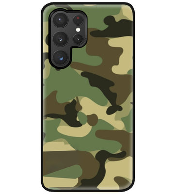 ADEL Siliconen Back Cover Softcase Hoesje voor Samsung Galaxy S22 Ultra - Camouflage