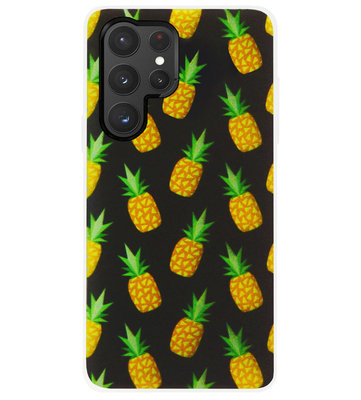 ADEL Siliconen Back Cover Softcase Hoesje voor Samsung Galaxy S22 Ultra - Ananas