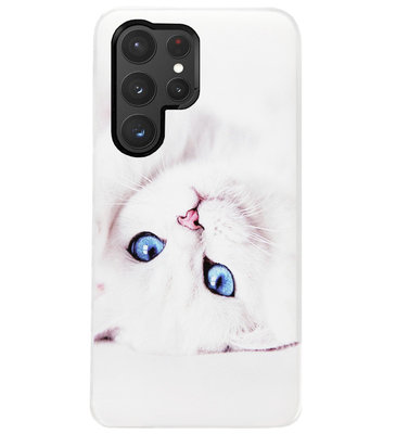 ADEL Siliconen Back Cover Softcase Hoesje voor Samsung Galaxy S22 Ultra - Katten