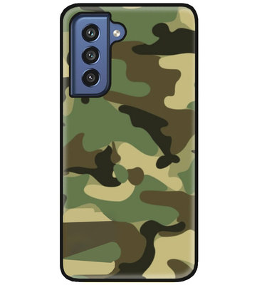 ADEL Siliconen Back Cover Softcase Hoesje voor Samsung Galaxy S21 FE - Camouflage