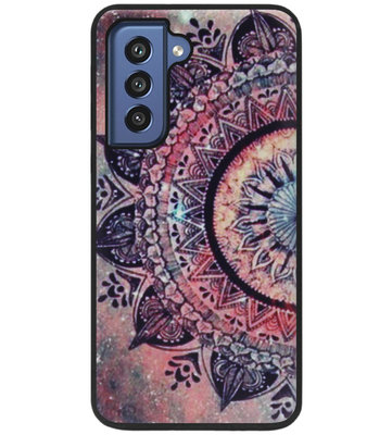 ADEL Siliconen Back Cover Softcase Hoesje voor Samsung Galaxy S21 FE - Mandala Bloemen Rood
