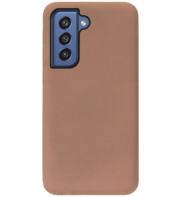 ADEL Siliconen Back Cover Softcase Hoesje voor Samsung Galaxy S21 FE - Bruin