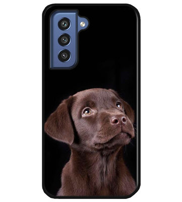 ADEL Siliconen Back Cover Softcase Hoesje voor Samsung Galaxy S21 FE - Labrador Retriever Hond Bruin
