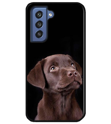 ADEL Siliconen Back Cover Softcase Hoesje voor Samsung Galaxy S21 FE - Labrador Retriever Hond Bruin