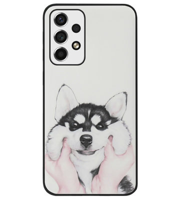 ADEL Siliconen Back Cover Softcase Hoesje voor Samsung Galaxy A53 - Husky Hond
