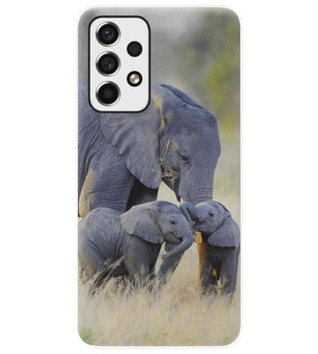 ADEL Siliconen Back Cover Softcase Hoesje voor Samsung Galaxy A53 - Olifant Familie