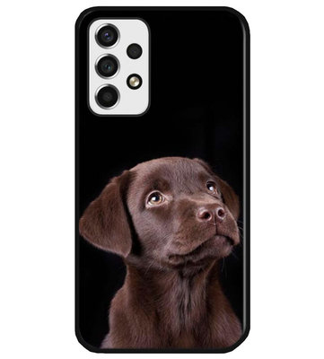 ADEL Siliconen Back Cover Softcase Hoesje voor Samsung Galaxy A73 - Labrador Retriever Hond Bruin