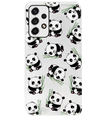 ADEL Siliconen Back Cover Softcase Hoesje voor Samsung Galaxy A73 - Panda Liggend