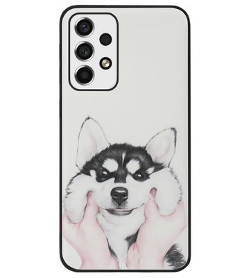 ADEL Siliconen Back Cover Softcase Hoesje voor Samsung Galaxy A73 - Husky Hond
