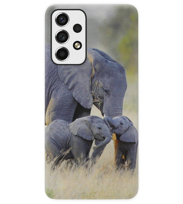 ADEL Siliconen Back Cover Softcase Hoesje voor Samsung Galaxy A73 - Olifant Familie