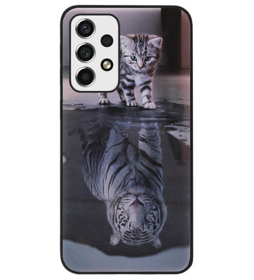 ADEL Siliconen Back Cover Softcase Hoesje voor Samsung Galaxy A73 - Poezen Schaduw Tijger