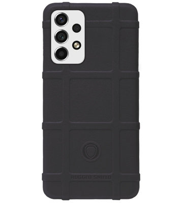 RUGGED SHIELD Rubber Bumper Case Hoesje voor Samsung Galaxy A73 - Zwart