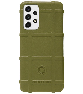 RUGGED SHIELD Rubber Bumper Case Hoesje voor Samsung Galaxy A73 - Groen