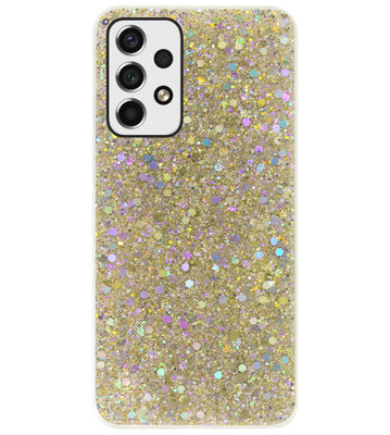 ADEL Premium Siliconen Back Cover Softcase Hoesje voor Samsung Galaxy A73 - Bling Bling Glitter Goud