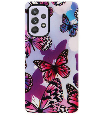 ADEL Siliconen Back Cover Softcase Hoesje voor Samsung Galaxy A33 - Vlinder Roze