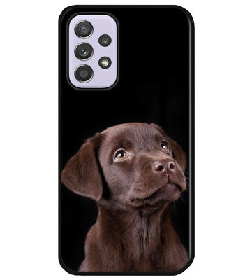 ADEL Siliconen Back Cover Softcase Hoesje voor Samsung Galaxy A33 - Labrador Retriever Hond Bruin