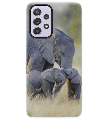ADEL Siliconen Back Cover Softcase Hoesje voor Samsung Galaxy A33 - Olifant Familie