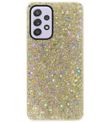 ADEL Premium Siliconen Back Cover Softcase Hoesje voor Samsung Galaxy A33 - Bling Bling Glitter Goud