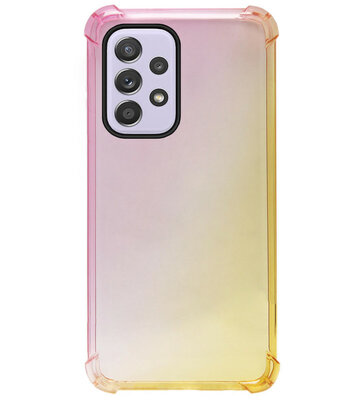 ADEL Siliconen Back Cover Softcase Hoesje voor Samsung Galaxy A33 - Kleurovergang Roze Geel