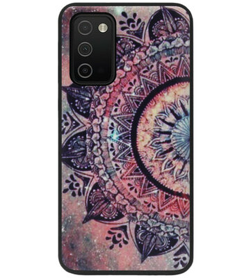 ADEL Siliconen Back Cover Softcase Hoesje voor Samsung Galaxy A03s - Mandala Bloemen Rood