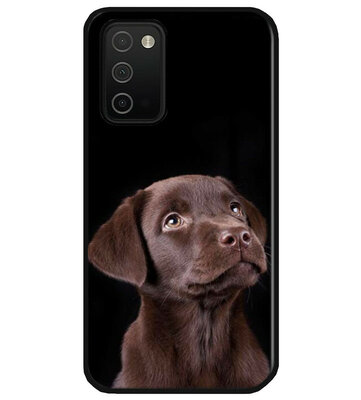 ADEL Siliconen Back Cover Softcase Hoesje voor Samsung Galaxy A03s - Labrador Retriever Hond Bruin