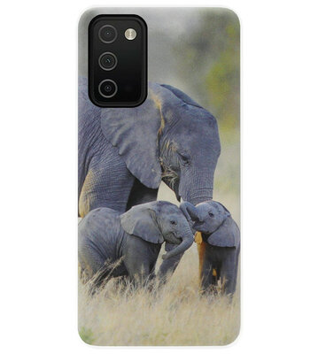 ADEL Siliconen Back Cover Softcase Hoesje voor Samsung Galaxy A03s - Olifant Familie