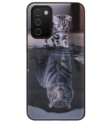 ADEL Siliconen Back Cover Softcase Hoesje voor Samsung Galaxy A03s - Poezen Schaduw Tijger