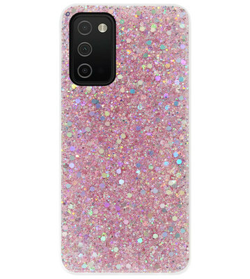 ADEL Premium Siliconen Back Cover Softcase Hoesje voor Samsung Galaxy A03s - Bling Bling Roze