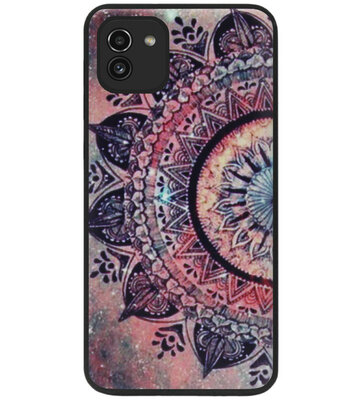 ADEL Siliconen Back Cover Softcase Hoesje voor Samsung Galaxy A03 - Mandala Bloemen Rood