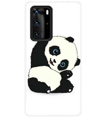 ADEL Siliconen Back Cover Softcase Hoesje voor Huawei P40 - Panda Liggend