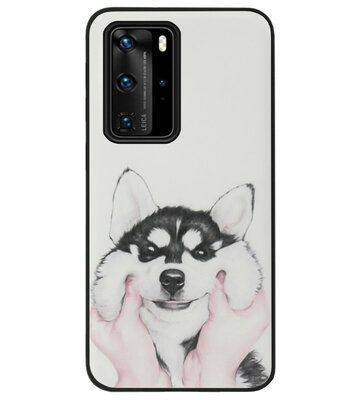 ADEL Siliconen Back Cover Softcase Hoesje voor Huawei P40 - Husky Hond