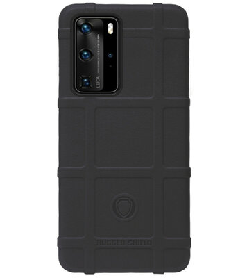 RUGGED SHIELD Rubber Bumper Case Hoesje voor Huawei P40 - Zwart