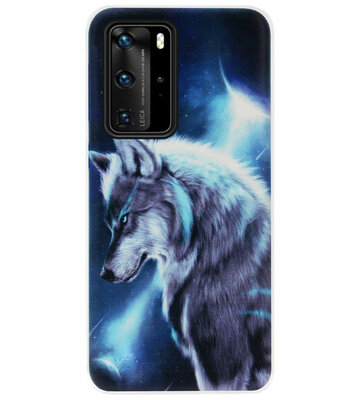 ADEL Siliconen Back Cover Softcase Hoesje voor Huawei P40 - Wolf