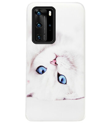 ADEL Siliconen Back Cover Softcase Hoesje voor Huawei P40 - Katten